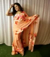 Sunset peach- pink saree